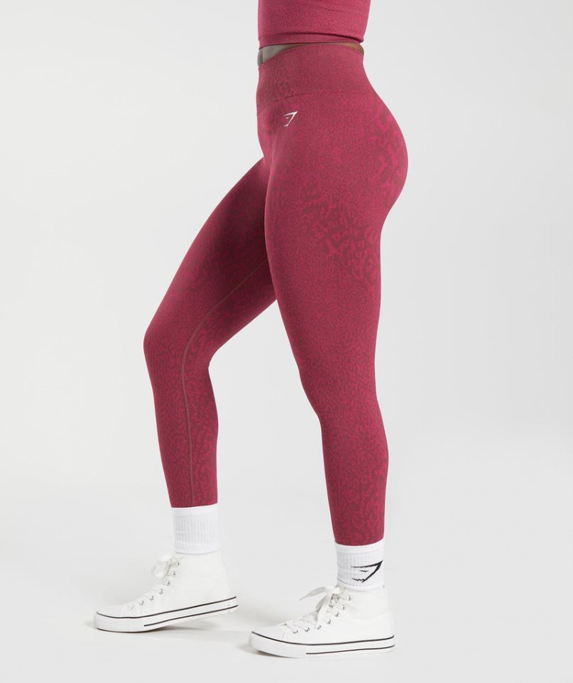 Women's Gymshark Adapt Animal Seamless Leggings Red | NZ 1IRDPT